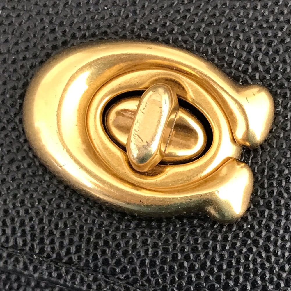 Coach Alexa Turnlock Crossgrain Leather Clutch Chain Crossbody Purse - Picture 13 of 16